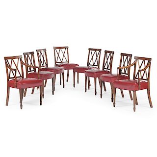 English Hepplewhite Dining Chairs by Stair & Co. New York