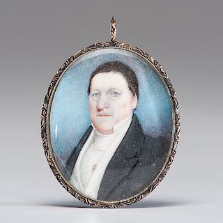James Reid Lambdin (1807-1889), Attributed, Portrait Miniature on Ivory