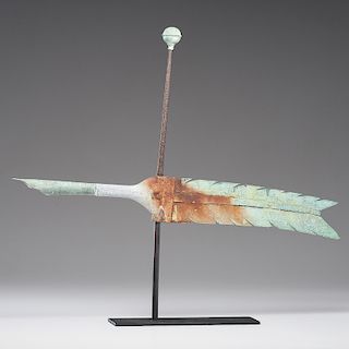 Copper and Zinc Quill Pen Weathervane