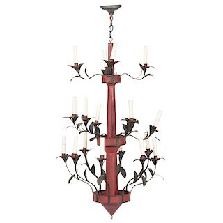 Tin Painted Tole Chandelier