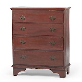 Country Chippendale Painted Mule Chest