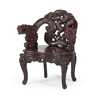 Chinese Chair with Dragon Carving