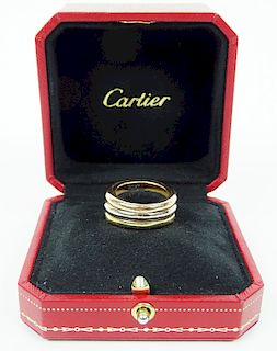 Cartier 18K Gold Stackable Tri Color Dome Ring