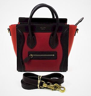 Celine Paris Tri Color Mini Luggage Shoulder Bag
