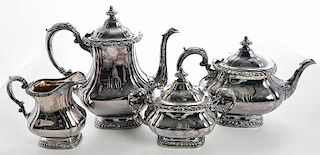 Four Pieces Silver-Plated Tea Service