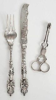 Three Continental and English Silver Flatware
