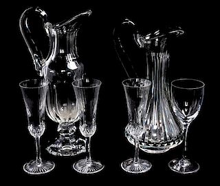 * Two Saint Louis Glass Pitchers Height of tallest 13 inches.