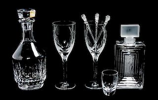 * A Group of Lalique Molded and Frosted Glassware Height of tallest 9 3/4 inches.