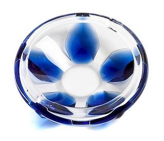 * A Lalique Molded Glass Ash Receiver Diameter 6 3/4 inches.