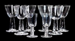 A Group of Steuben Glass Stemware Height of taller 4 3/4 inches.
