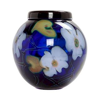 A Charles Lotton Flower Vase Height 6 3/4 inches.
