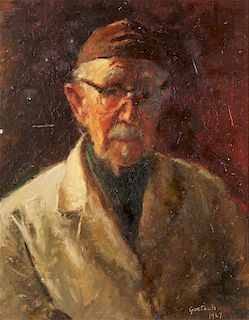 Gustav Goetsch, (American, 1877-1969), Self-Portrait, 1967