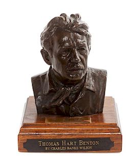 * Charles Banks Wilson, (American, 1918-2013), Bust of Thomas Hart Benton, 1989