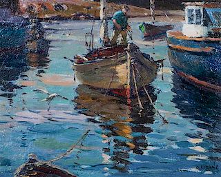 Antonio Cirino, (American, 1889-1983), Rockport Harbor #8