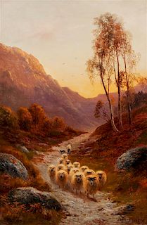 * Douglas Cameron, (British, 19th/20th century), Sheep in Mountain Landscape
