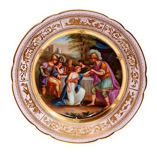 * A Royal Vienna Porcelain Plate Diameter 9 3/4 inches.