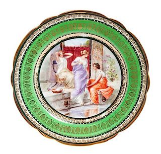 * A Royal Vienna Porcelain Plate Diameter 9 1/2 inches.