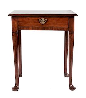 A George II Mahogany Occasional Table Height 27 x width 24 x depth 17 1/2 inches.