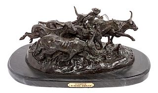 An American Bronze Figural Group Width of base 21 inches.