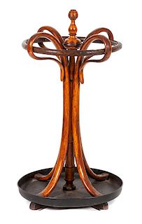 A Thonet Bentwood Umbrella Stand Height 29 1/2 inches.