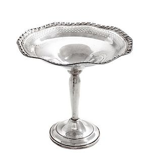 An American Silver Compote, Unknown Maker, reinforced with cement.