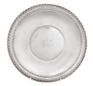 * An American Silver Platter, Mermod Jaccard King, St. Louis, MO, monogrammed in center.