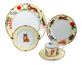 * A Lynn Chase Porcelain Dinner Service for Ten Diameter of dinner plate 10 3/4 inches.