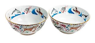 * Two Lynn Chase Porcelain Serving Bowls Diameter 12 inches.