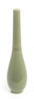 A Chinese Celadon Glaze Bottle Vase, Height 11 7/8 inches.
