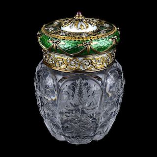 Faberge Style Gold, Diamond, and Ruby Vanity Box