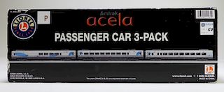 Lionel Amtrak Acela Passenger Car 3 Pack Train Set