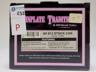 MTH Tinplate Traditions Brown 813 Stock Car Train