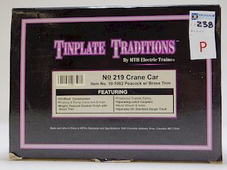 MTH Tinplate Traditions 219 Peacock Crane Car