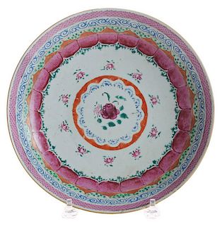 Famille Rose Enameled Porcelain Dish