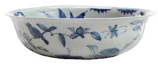 Blue and White Shallow Bowl