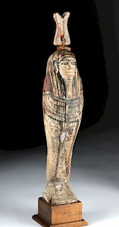 Tall Egyptian Painted Wood Ptah Sokar Osiris
