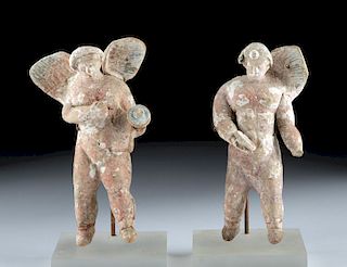 Polychrome Greek Canosan Polychrome Cherub Figures
