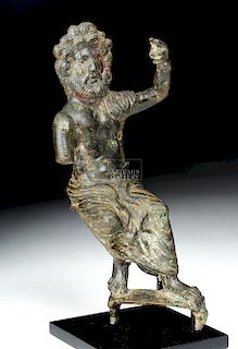 Roman Bronze Statuette - Seated Bearded Man