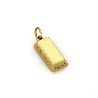 Cartier 1/4 oz. 18k Gold Ingot Bar Charm Pendant