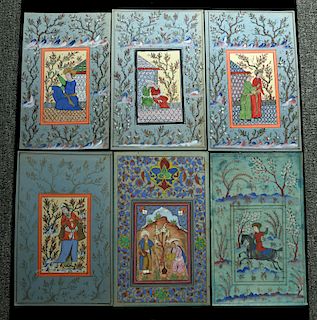 18th C. Indo-Persian Paintings on Paper (group of 6)