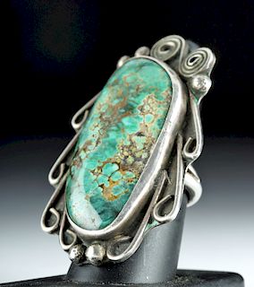 20th C. Navajo Sterling Silver & Turquoise Ring