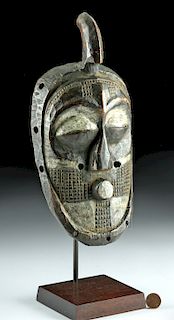 19th C. African Biombo Wood / Kaolin Mask
