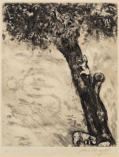 Marc Chagall, (Russian-French, 1887-1985), L'aigle, la laie et la chatte, 1927-30