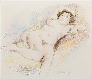 Ira Moskowitz, (American, 1912-2001), Reclining Nude ÌÊ la Pascin, 1980