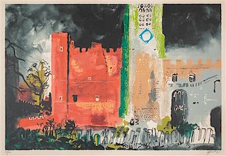 John Piper, (English, 1903-1992), Buckden in a Storm, 1977, and Eye and Camera: Yellow and Green, 1967