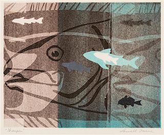 Lowell Naeve, (American, 1917-2014), A group of 3 works: Circus, 1962, Grouper and The Sea, 1964