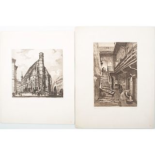 Austrian Etchings of Town and Genre Scenes