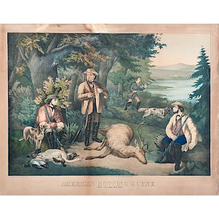 Thomas Kelly, American Hunting Scene Lithograph 