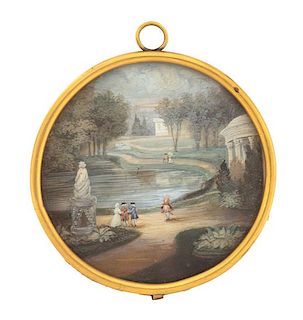 A Continental Painted Miniature Diameter 3 inches.