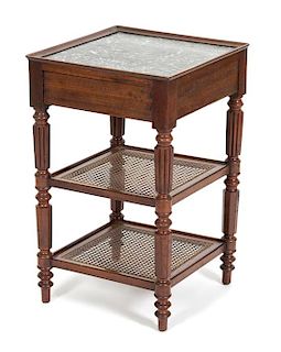 A William IV Style Mahogany Side Table Height 26 1/2 x width 16 3/4 x depth 17 inches.